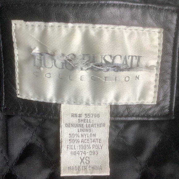 Hugo Buscati Collection Double Breasted Leather Military Style Peacoat Jacket - Picture 6 of 15